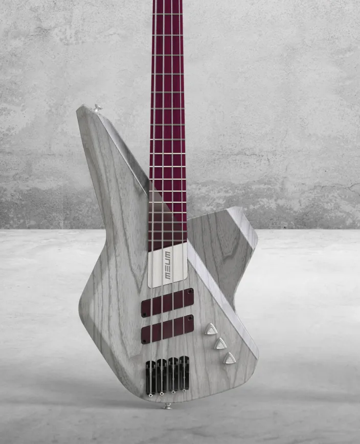 Meum bass guitar in grey
